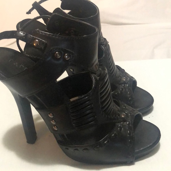 Paprika Black Sexy Open Toe heels Sandals - Picture 2 of 9